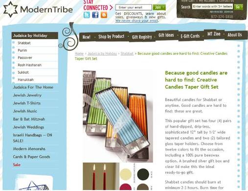 ModernTribe -- Shabbat -- Creative Candles