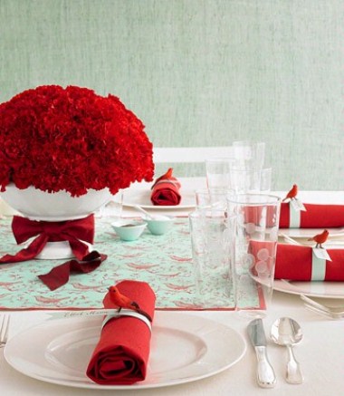 red and blue centerpiece