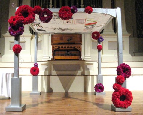 red chuppah