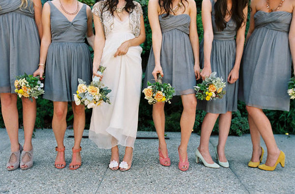 Subdued colors and vintage styles thread this cohesive look of different shoes together so that they belong! Kudos to this assortment of shoes that all look like cousins from the same family!